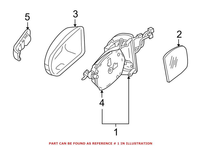 Mercedes Side Mirror Assembly - Driver Side 1648103593